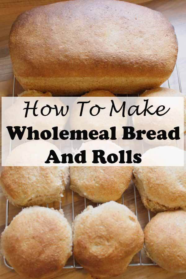 Home baking. Wholemeal Bread and Rolls. Make your own home baked bread and wholemeal rolls by hand or by using a stand mixer. Easy to follow step by step picture guide. #neilshealthymeals #recipe #wholemealbread #wholemealrolls #bread