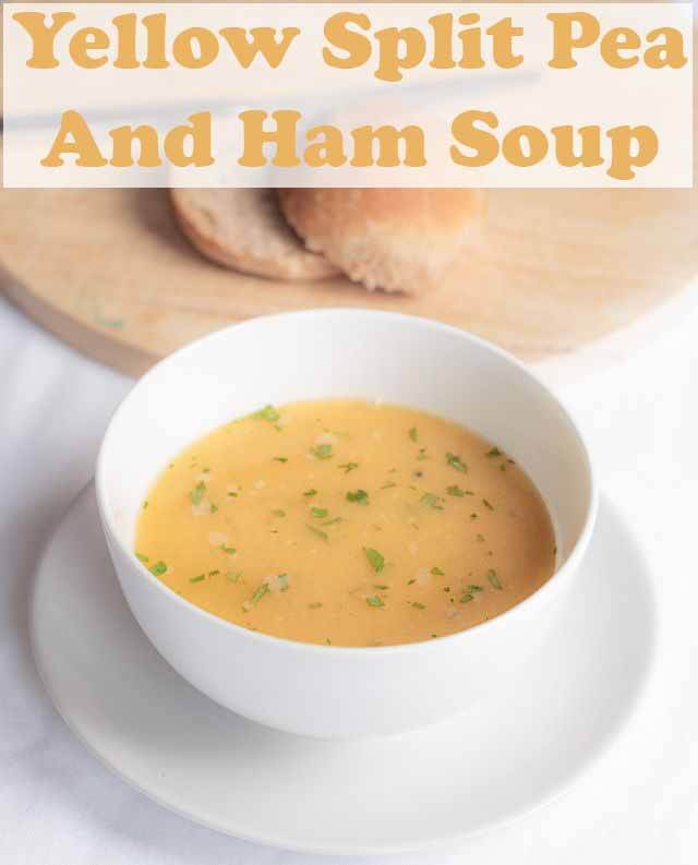 Yellow split pea and ham soup is a delicious and rich tasting low cost family staple. This easy recipe makes 8 portions so there's plenty to freeze too! #neilshealthymeals #recipe #splitpea #ham #splitpeasoup