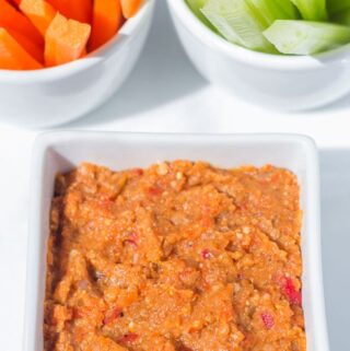 This delicious low fat roasted red pepper dip is made from a unique combination of healthy veggies which combine and marinate together to produce a rich and hearty taste. Your dinner party friends will be in awe at this flavoursome dip!