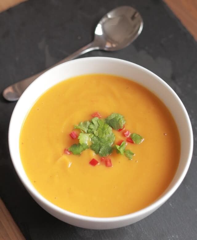Butter free, this sweet potato, garlic and chilli soup is ideal for vegans or just soup lovers alike. Filling and giving you more than your daily recommended amount of vitamin A, its just full of delicious flavours from naturally sweet ingredients.