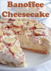 No bake banoffee cheesecake is the classic banoffee pie turned into an equally delicious cheesecake. This is a healthier banoffee cheesecake recipe. But you'll notice no reduction in taste. And your waistline will thank you too! #neilshealthymeals #recipes #desserts #bananadesserts #banoffee #banoffeecheesecake #nobake #cheesecake