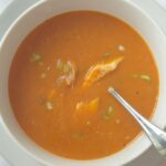 Spicy chicken and red pepper soup is all your recommended daily intake of vitamin A and vitamin C in just one bowl! Warming, sweet and of a creamy texture this is a comforting recipe guaranteed to bring a smile to your face.