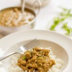 Healthy mild beef curry. Low in calories but packed full of flavour. Made with store cupboard spices, this mild beef curry that will have your tongue tingling with delight, not burning alight!