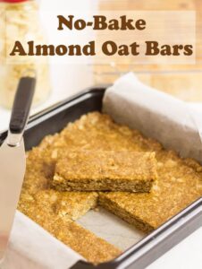 Crammed full of healthy wholegrain oats, almonds, almond butter and honey. These simple healthy easy no-bake almond oat bars are a guaranteed energy boost just when you need it most. Watch the recipe video to see how to make them!#neilshealthymeals #recipe #snacks #nobake #almond #oats #oatbars