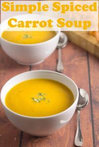 This simple spiced carrot soup is vegan, gluten free and paleo. Easy and inexpensive to make, you’ll love this tasty delicately spiced healthy bowl of deliciousness! #neilshealthymeals #recipe #spiced #carrotsoup #soup