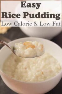 Easy rice pudding is a healthier take on the full fat classic recipe. This creamy, delicious and satisfying alternative tastes just as good as that original recipe but has less calories and fat! #neilshealthymeals #recipe #rice #ricepudding