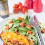 Baked aubergine with red pesto and cheese makes for a fantastic mid-week vegetarian quick healthy meal. The whole family will love this tasty cheesy budget recipe!