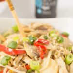 Turkey chow mein is a delicious quick healthy way to use up any leftover turkey from Thanksgiving or Christmas. Bring your turkey alive with this unique combination of Asian flavours!
