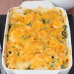 Easy chicken spinach pasta bake is a delicious family pasta bake. Made with a healthier low fat cheese sauce this quick healthy all in one meal can be on the table in less than an hour. Plus hiding the spinach is a perfect way to get kids to eat it!