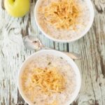 Healthy apple and pear bircher muesli is a delicious easy to make ahead breakfast. Just soak the oats overnight in the fridge for a great start to your day!