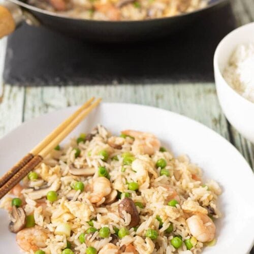 Leftover Rice Prawn and Mushroom Stir Fry Neils Healthy Meals