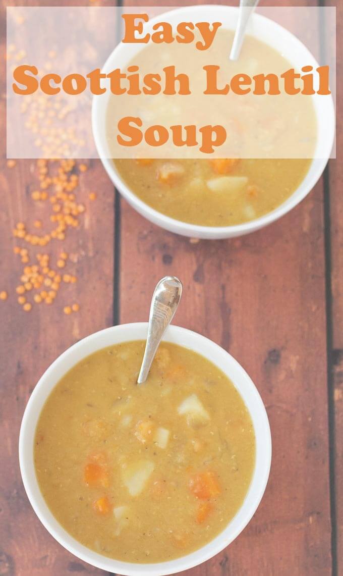 Easy Scottish lentil soup is the authentic healthy red lentil soup from Scotland. This simple soup is filling, comforting and perfect for cold weather days! #neilshealthymeals #recipe #lunch #soup #scottish #redlentil #easy #healthy