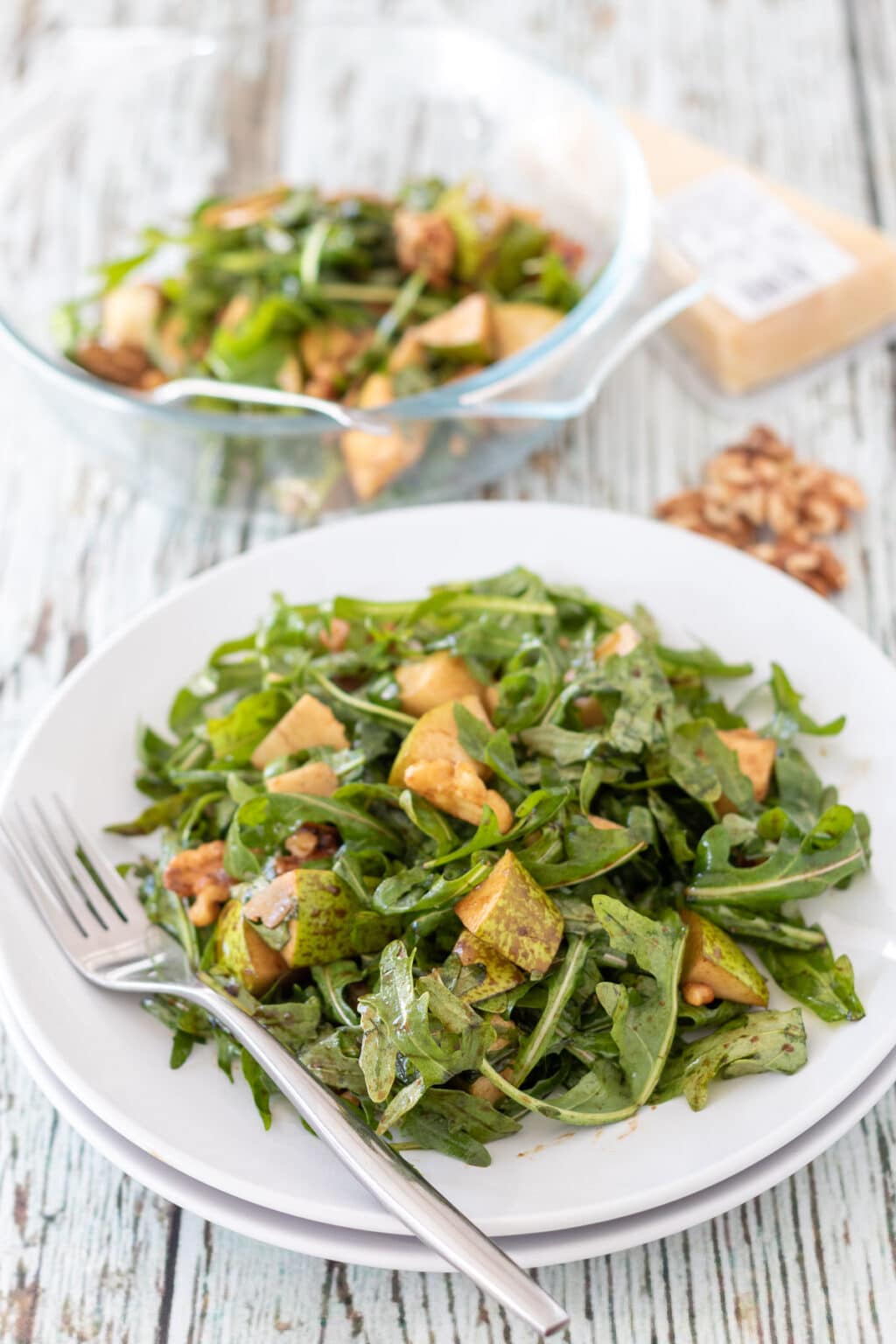 Rocket Pear Salad with Walnuts and Balsamic Dressing Neils Healthy Meals