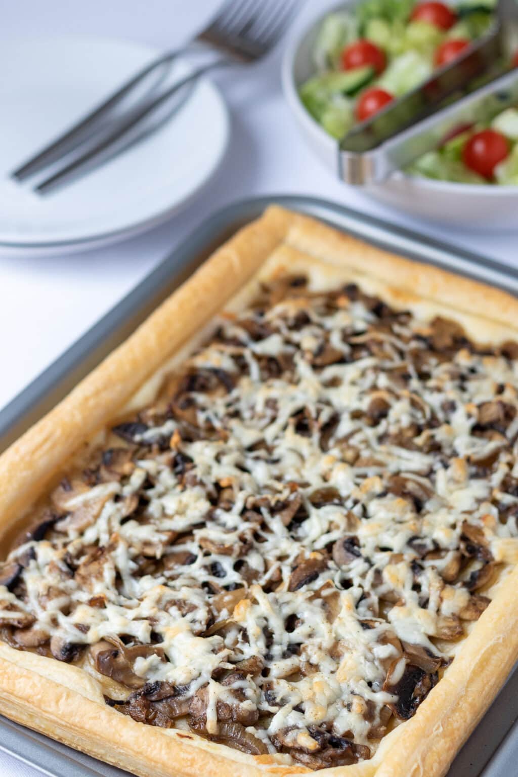 Garlic Mushroom And Goats Cheese Puff Pastry Tart Neils Healthy Meals