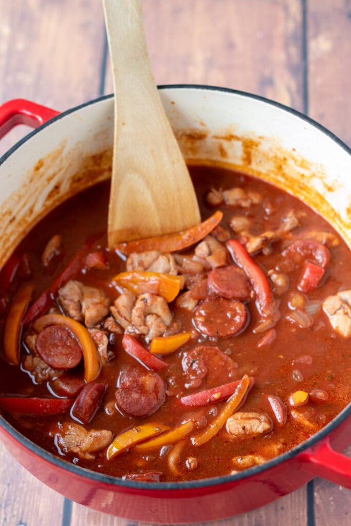 One Pot Spanish Chicken and Chorizo Stew - Neils Healthy Meals